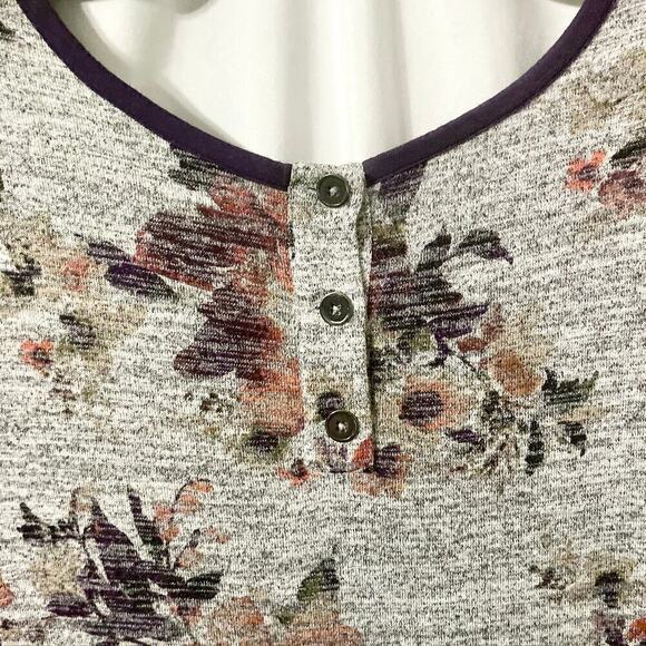 Market & Spruce Women's L Britta Gray Floral T-shirt Dress - Picture 5 of 11